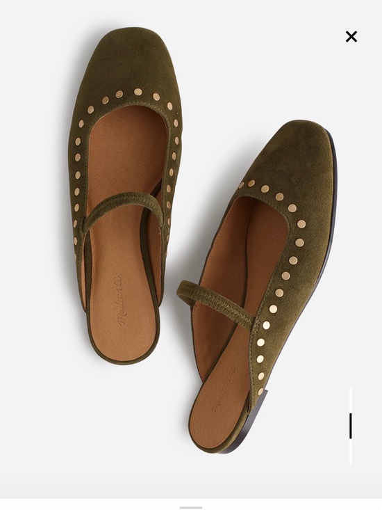 Madewell Shoes - Madewell Suede Ballet Flat Mule with Gold Studs